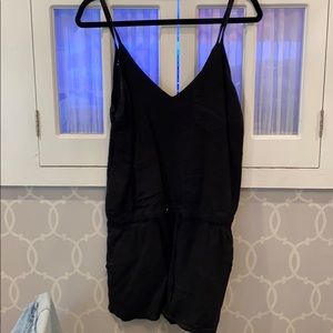 BLANKNYC Black Romper with Floral Cutout Back